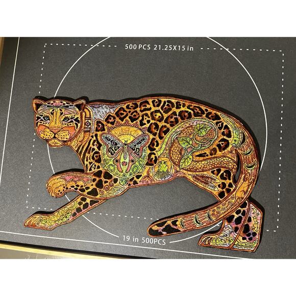 Liberty Puzzles Classic Wooden Jigsaw Puzzle | Jaguar by artist Sue Coccia | EUC - Picture 3 of 7